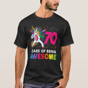 70Th Birthday Dabbing Unicorn Party Gift 70 Years T-Shirt