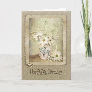 70th Birthday Daisy Bouquet Card