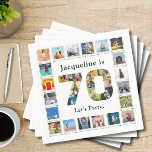 70th Birthday Design Your own Photo Collage Napkin