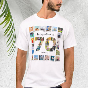 70th Birthday Design Your own Photo Collage T-Shirt