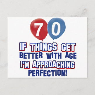70th birthday designs postcard