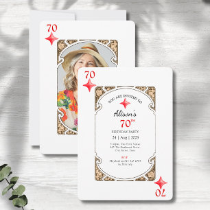 70th Birthday Diamond Playing Card Invitation