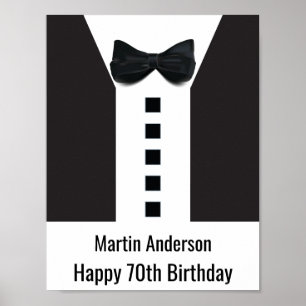 70th Birthday 🎉 Elegant Tuxedo Poster