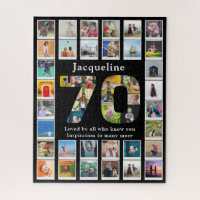70th Birthday Family Photo Template Black