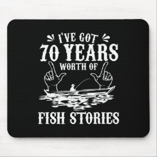 70th Birthday Fisherman T Shirt Funny B Fishing Gi Mouse Pad
