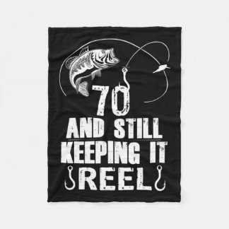 70th Birthday Fishing 70 Years Old Fisherman Gift  Fleece Blanket