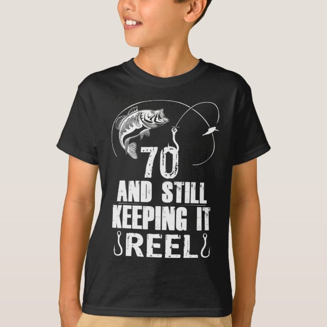 70th Birthday Fishing 70 Years Old Fisherman Gift  T-Shirt (Front)