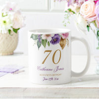 70th Birthday Floral Bouquet Gold Accent