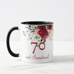 70th Birthday Floral Mug