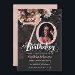 70th Birthday Floral Pink Elegant Custom Photo Invitation<br><div class="desc">70th Birthday Floral Pink Elegant Custom Photo Invitation. A beautiful and elegant floral design birthday invitation, that features lovely and lush soft pink flowers. This design lets you add a photo of the birthday person and all details is fully customisable. Need help with this template? Contact the designer/creator by clicking...</div>