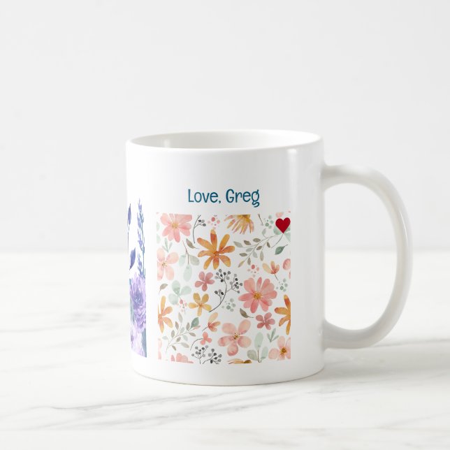 70th Birthday Flowers Love Elegant Modern Floral Coffee Mug (Right)