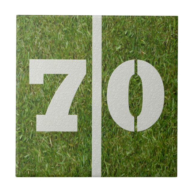 70th Birthday Football Customisable Tile (Front)