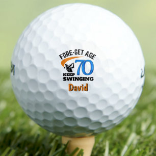 70th Birthday For Brother, 70 Years Cool Blue Gift Golf Balls