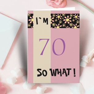 70th Birthday for Her Funny Motivational Card