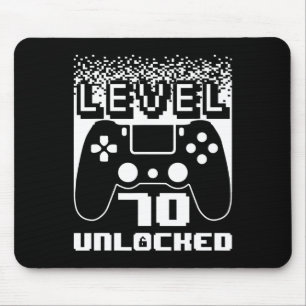 70th Birthday For Men Level 70 Unlocked Gamer 70 Y Mouse Pad
