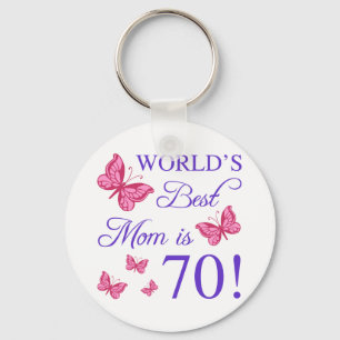 70th Birthday For Mum Key Ring