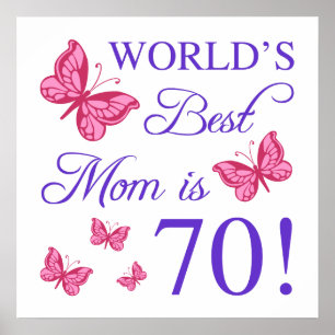 70th Birthday For Mum Poster