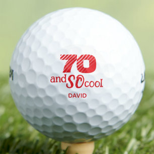 70th Birthday Friend Gift SO Cool Orange Red Golf Balls