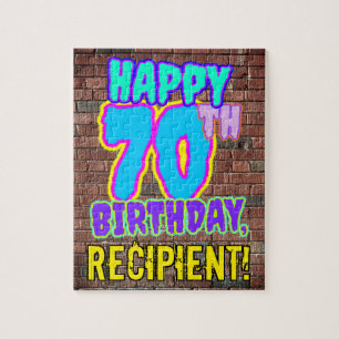 70th Birthday ~ Fun, Urban Graffiti Inspired Look Jigsaw Puzzle
