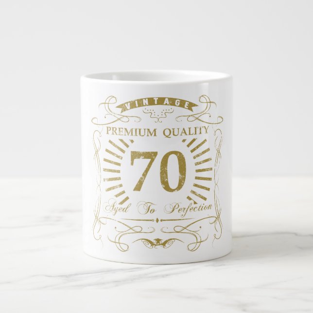 70th Birthday Gag Gift Large Coffee Mug (Front)
