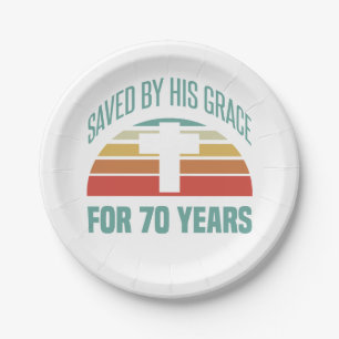 70th Birthday Gift For Christians Paper Plate