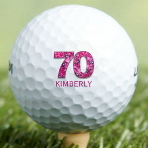 70th Birthday Gift for Mum – Floral Number Golf Balls