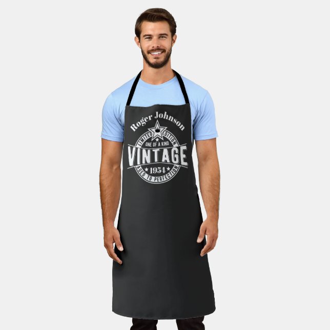 70th Birthday Gift Vintage Aged to perfection Apron (Worn)