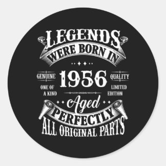 70th Birthday Gift Vintage Legends Born In 1956 70 Classic Round Sticker