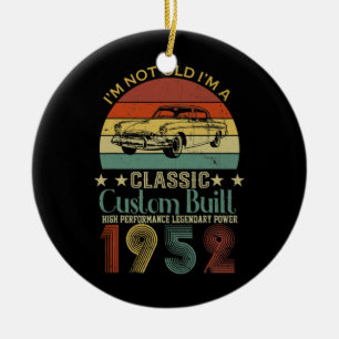 70th Birthday Gifts for Men Dad Retro Vintage Ceramic Ornament