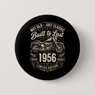 70th Birthday Gifts Men Motorcycle Motorcyclist 6 Cm Round Badge