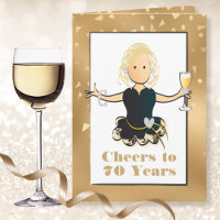 70th Birthday Glamourous Sparkle Female Cartoon