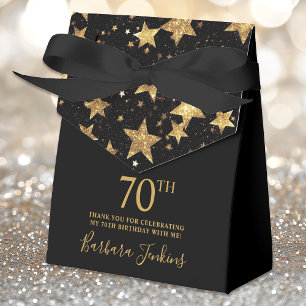 70th Birthday Gold Stars Thank You Favour Box