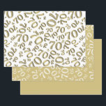 70th Birthday Gold & White Number Pattern 70 Wrapping Paper Sheet<br><div class="desc">Gold and white coordinates for your 70th milestone birthday party gifts,  crafts,  and decorating.  The number 70 is randomly scattered for an all-over print pattern.  The design is suitable for all occasions or celebrations featuring the number seventy.</div>