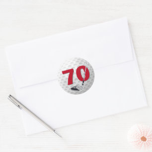 70th Birthday Golf Ball Design Classic Round Sticker