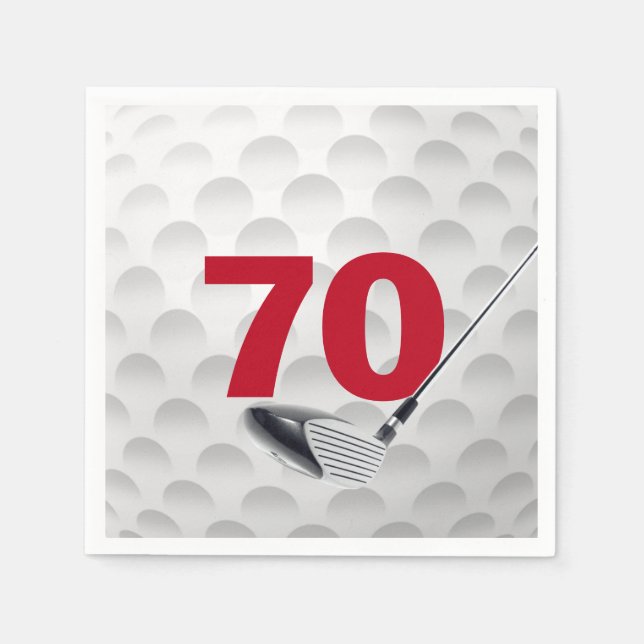 70th Birthday Golf Ball Napkin (Front)