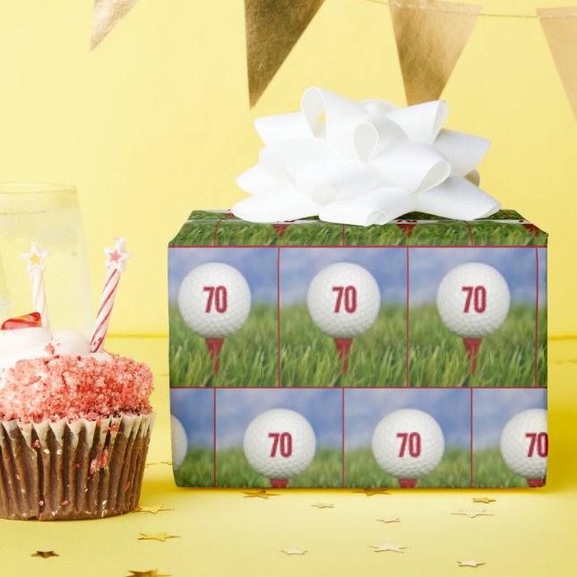 70th Birthday Golf Ball    Wrapping Paper (Birthday Party)