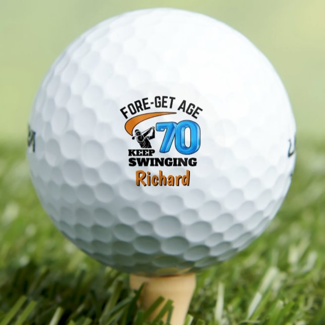 70th birthday golf balls 70 years funny gift blue (Creator Uploaded)
