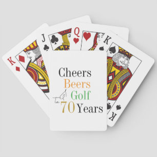 70th Birthday Golf Cheers Beers Minimal Playing Cards