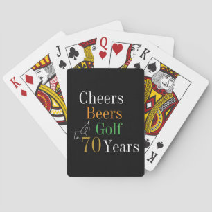 70th Birthday Golf Cheers Beers Playing Cards