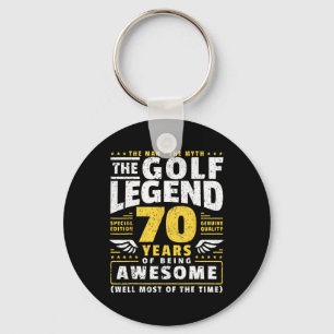 70th Birthday Golf Player 70 Years Old Golfer Key Ring
