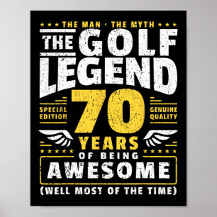 70th Birthday Golf Player 70 Years Old Golfer Poster