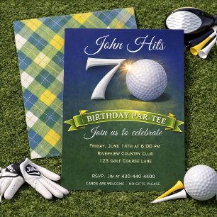 70th Birthday Golf Theme  Invitation
