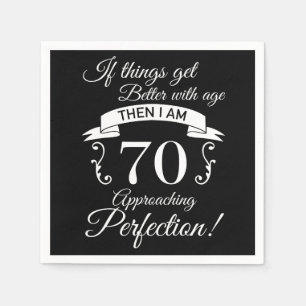 70th Birthday Humour Approaching Perfection Napkin