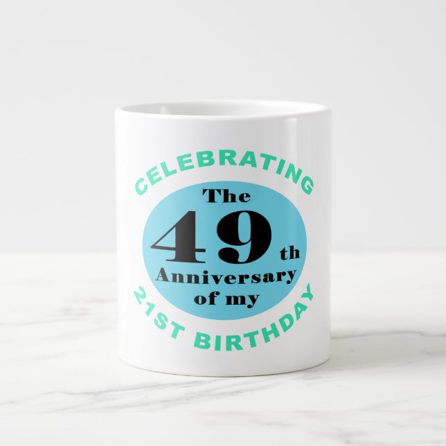 70th Birthday Humour Large Coffee Mug (Front)