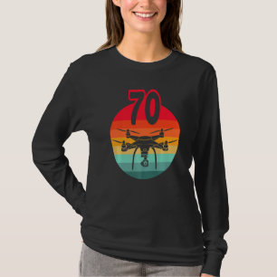 70th Birthday I Retro Remote Control Drones With C T-Shirt