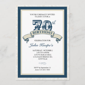 70th Birthday Invitation
