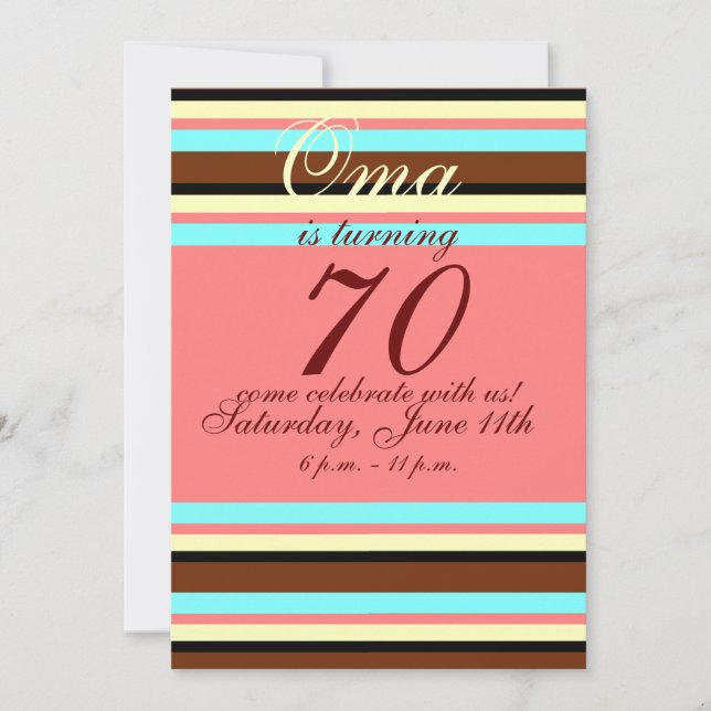 70th birthday Invitation (Front)