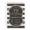 70th Birthday Invitation. Black and Gold Glitter