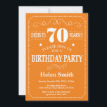 70th Birthday Invitation Burgundy Orange and White<br><div class="desc">70th Birthday Invitation Orange and White Typography. Orange and White Background. Adult Birthday. Male Men or Women Birthday. Kids Boy or Girl Lady Teen Teenage Bday Invite. 13th 15th 16th 18th 20th 21st 30th 40th 50th 60th 70th 80th 90th 100th. Any Age. For further customisation, please click the "Customise it"...</div>