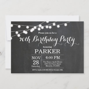 70th Birthday Invitation Chalkboard